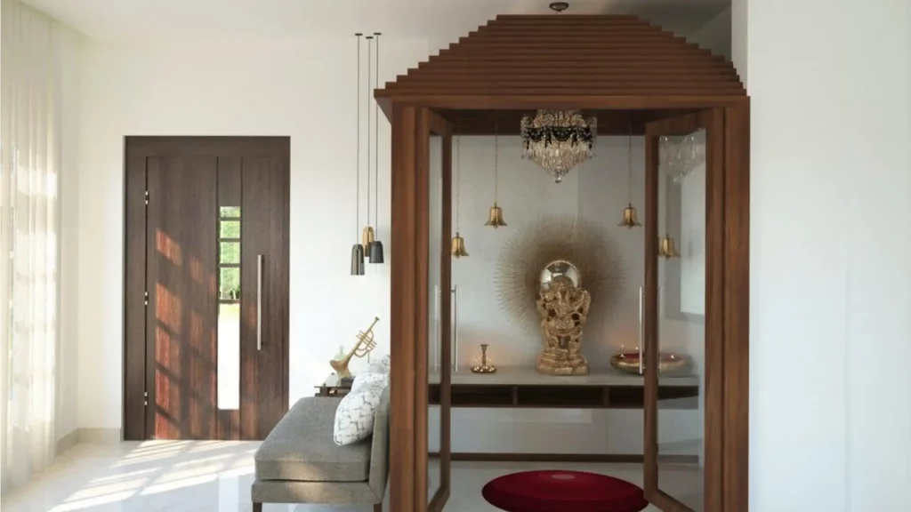 Modern puja rooms with glass