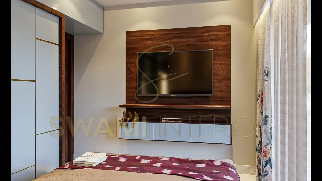 TV Panel in Master Bed Design By Swami Interior Design Mumbai