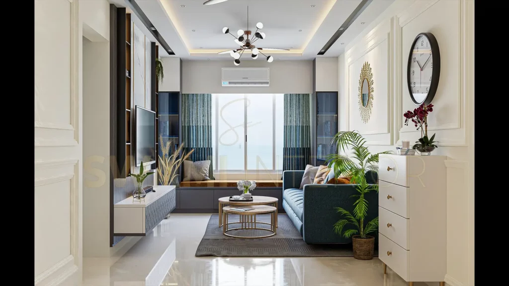 Swami Interior Design, Borivali Mumbai, 2BHK living room design 2